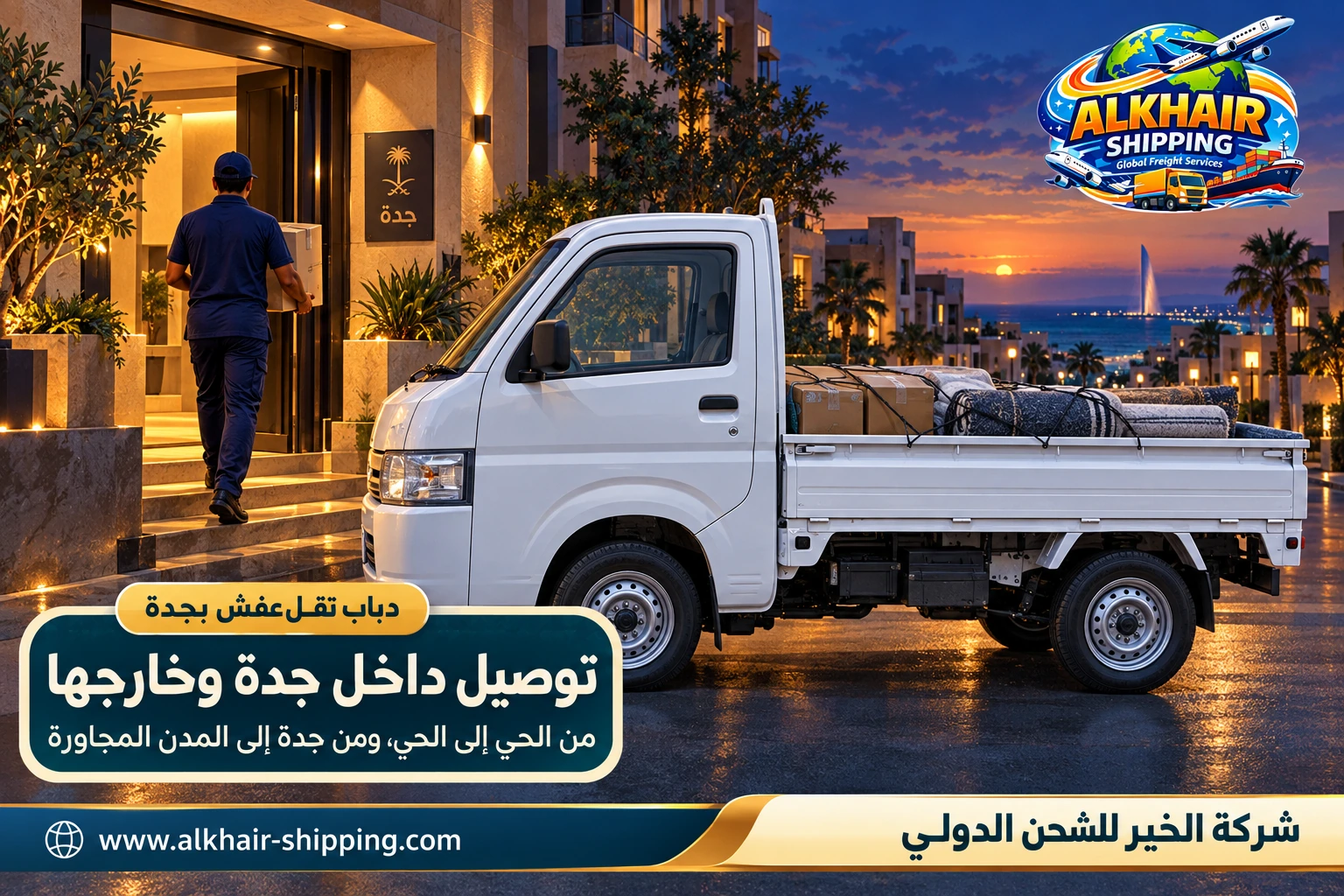 توصيل الأغراض إلى باب المنزل في جدة